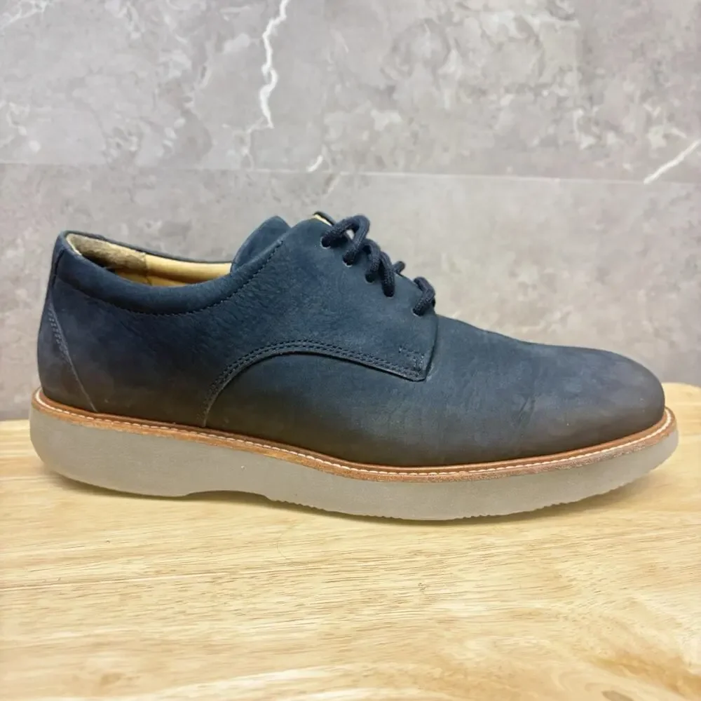 Samuel Hubbard Men’s Bucks Blue Nubuck Leather Oxford Vibram Sole Shoes Size 7.5